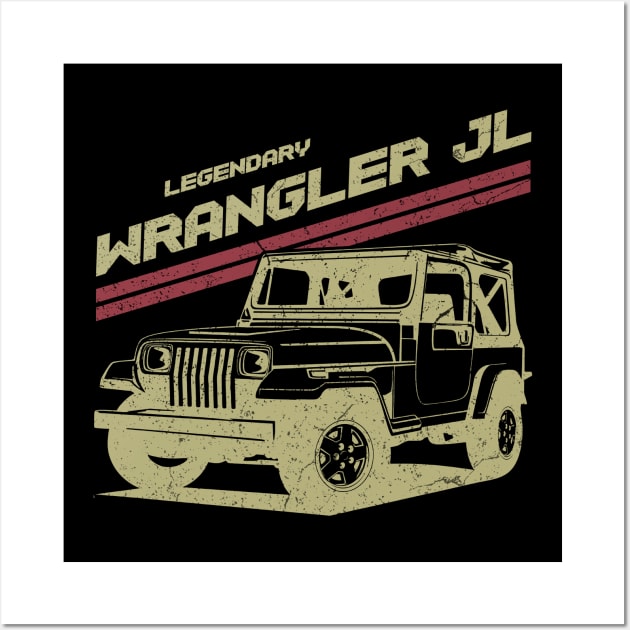 Wrangler JL Jeep car trailcat Wall Art by alex77alves